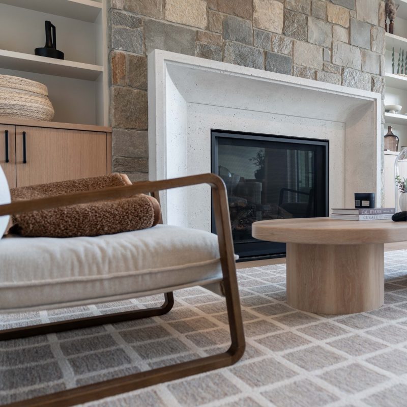 Stone, texture, and warmth—where cozy meets curated in the heart of the home.